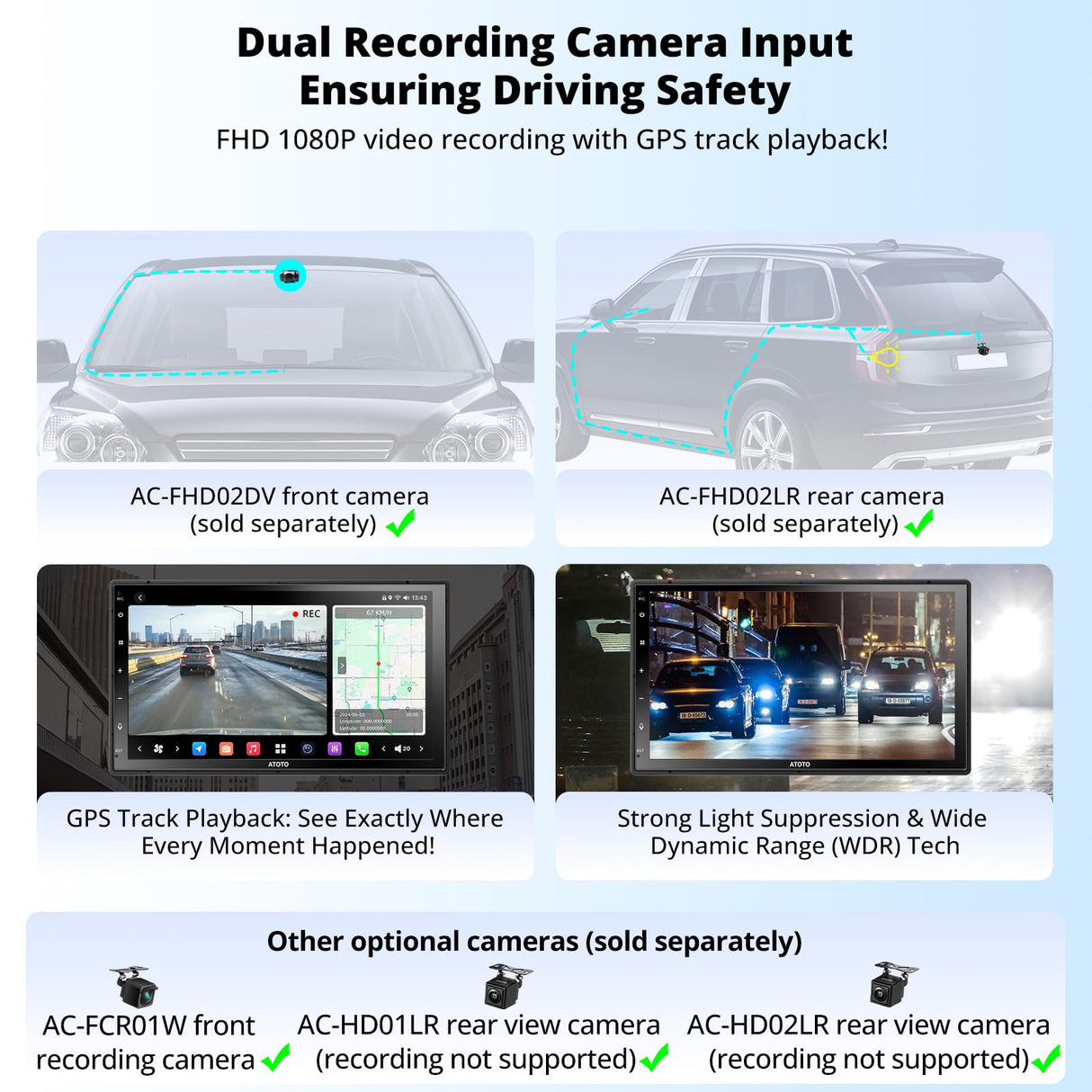 ATOTOZONE X10DG2B7E 7" QLED DAB Autoradio 2 Din Android, 8+128G, Carplay Senza Fili & Android Auto, 4G LTE, Assistente vocale AI, Tracciamento GPS,Doppio MIC & BT, LRV, SVC, 36B-EQ, Ingresso HDMI