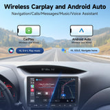 ATOTOZONE A5L Autoradio Android 9" Double Din, Unità principale con Carplay e Android Auto senza fili, Ricevitore audio per auto con touchscreen, 2+32G, EQ a 24 bande, Tethering de WiFi/BT, USB, FM/AM