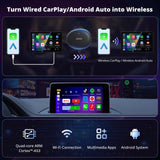 ATOTOZONE AD5 Adaptateur sans Fil CarPlay/Android Auto, Dongle IA ChatGPT, Installation Facile, Connexion WiFi Double, 256 Go TF, Streaming