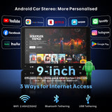 Android Double Din Car Stereo with OBD, 9inch Screen, 8 Core 2G+32G Andrid Head Unit, Wireless Carplay Android Auto, ATOTOEXCEL A6PF GPS Navi Dual BT S-XM Radio, LRV, WiFi/BT