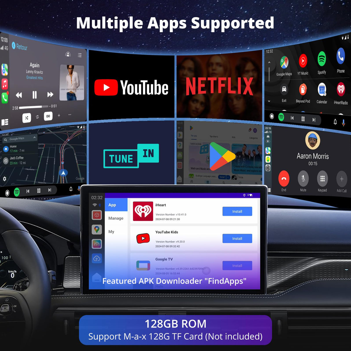 ATOTOZONE CB6 CarPlay&Android Al Box with Al Drivechat, GPS Track, 2 BT, 4G LTE, 8G+128G, Black