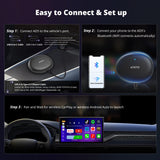 ATOTOZONE AD5 Adaptador Inalámbrico CarPlay/Android Auto, Dongle AI con ChatGPT, Instalación Sencilla, Conexión Dual WiFi, Admite Tarjeta de Memoria de 256 GB, Streaming Multimedia