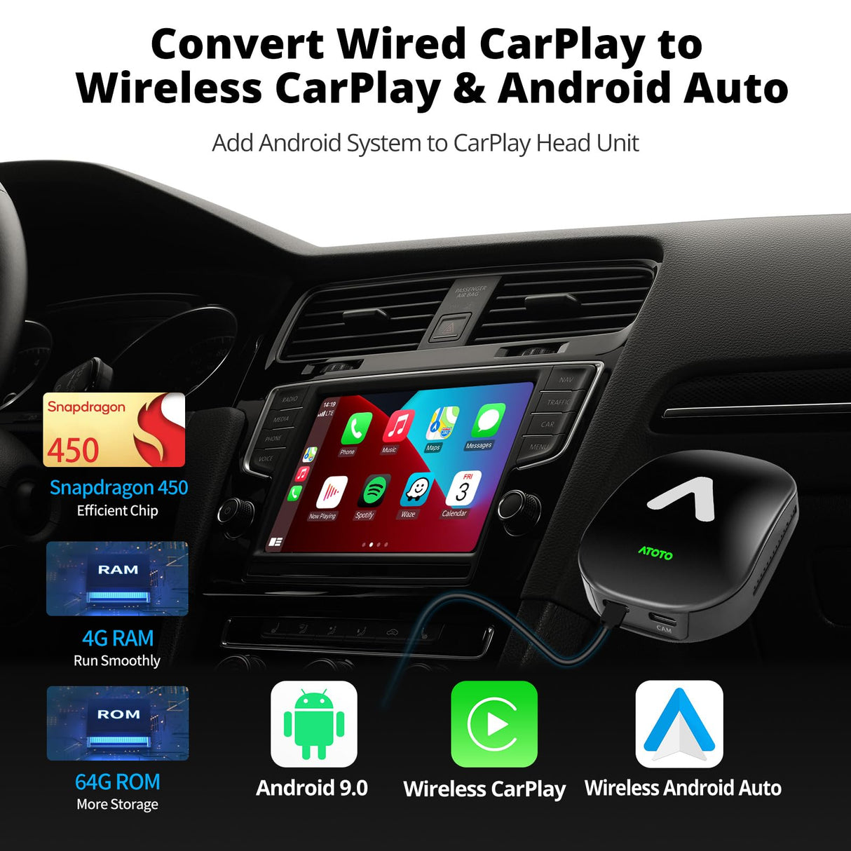 AD6 Wireless CarPlay/Android Auto Adapter