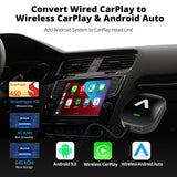 ATOTOLUXE AD6 Carplay AI Box, Wireless CarPlay/Wireless Android Auto Adapter Support Netflix YouTube, Android Magic AI Box with GPS Tracking, AI Voice Dongle with Bluetooth, 4+64GB