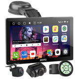 ATOTO 4G Ricevitori Multimediali Digitali Android QLED Da 7 Pollici, Autoradio Portatile 4+32G, CarPlay E Android Auto Wireless,Dual BT, Tracciamento GPS,HDMI, Con Dash & Rear Cam 1080P, P907PR-S3