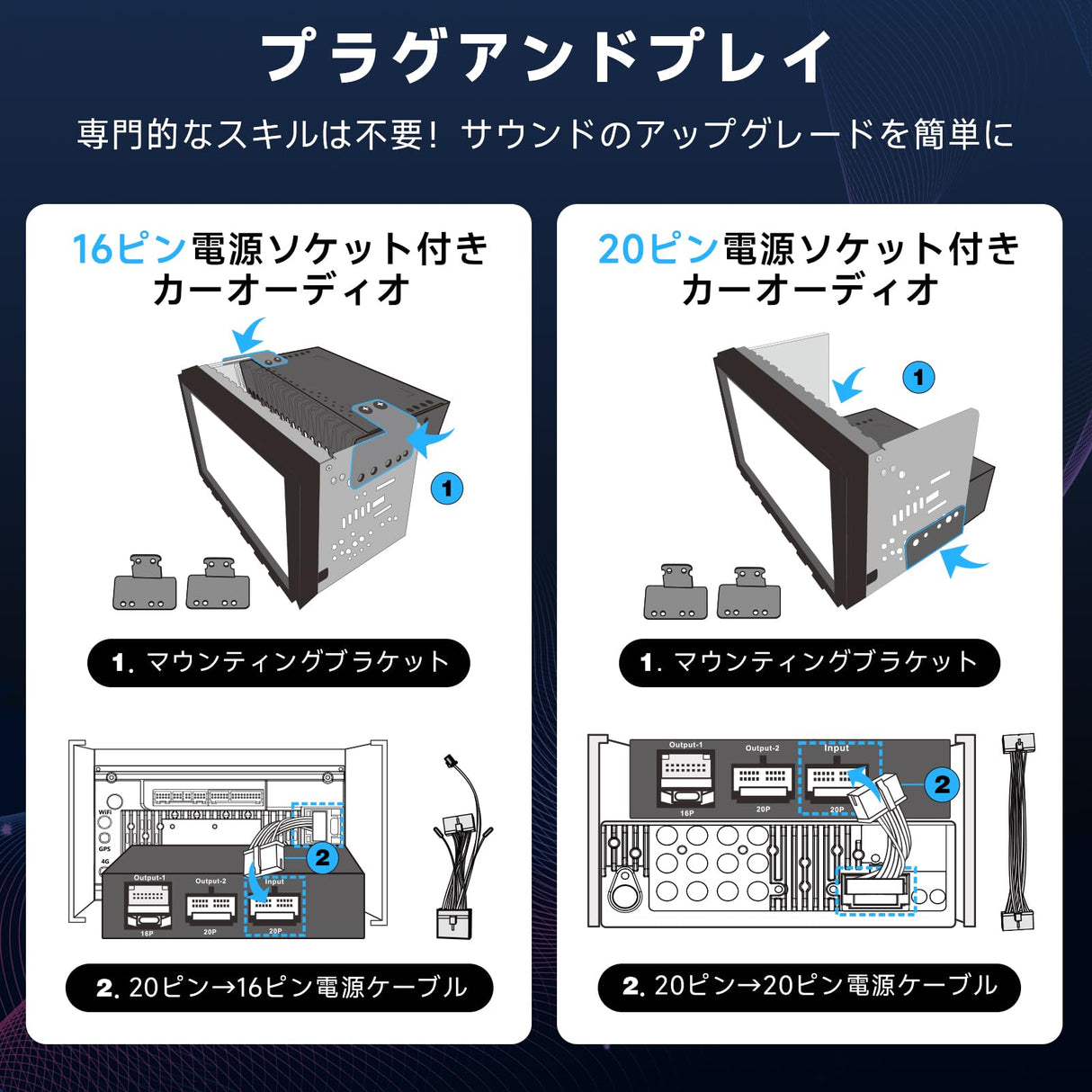 ATOTOZONE CA-AEC122D クラスD TI TPA3221 カーアンプ、2 チャンネル、2/4m オー安定、7V-30V 入力、108dB SNR、低歪み、高効率、ATOTOZONE 特定ステレオ用