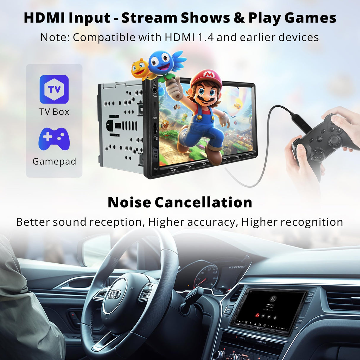 ATOTOZONE X10G2A7E 7inch Button Android In-Dash Navigation, 8G+128G Double Din Car Stereo, ChatGPT AI Assistant, 4G LTE, Wireless Carplay & Android Auto, Dual Phone Connection & Bluetooth