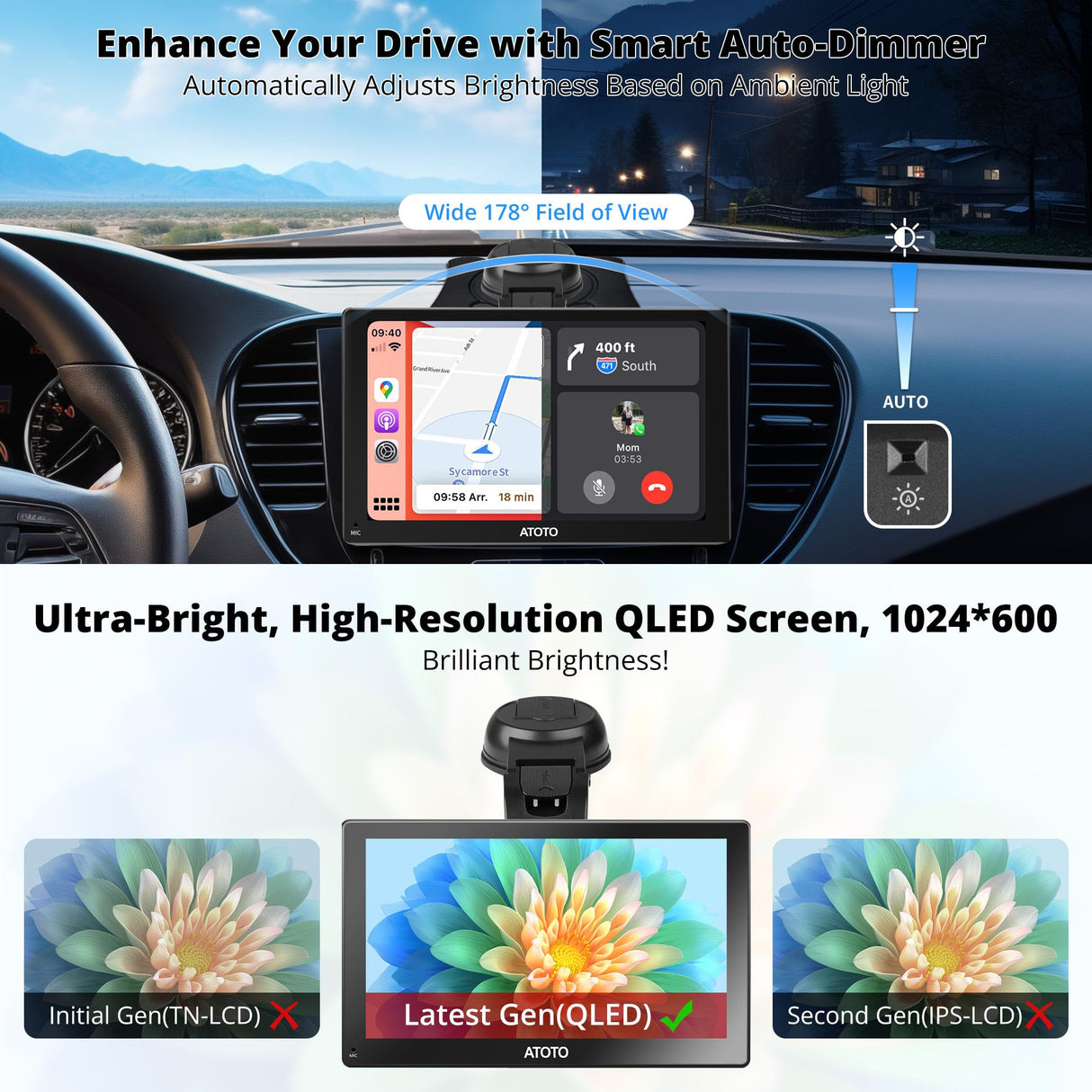 P807PR 7" Portable CarPlay Screen