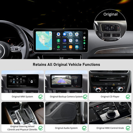 ATOTO 12,3" Autoradio Wireless CarPlay und Android Auto, kompatibel mit Audi Q5 B8/B8.5 2009-2016 Multimedia-Radio, alle Originalfunktionen erhalten, GPS-Tracking, AI DriveChat, 4G LTE, Dual Bluetooth