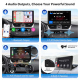 ATOTOEXCEL 9 Pouces Autoradio Portable avec caméra arrière 1080P et caméra Avant DVR, 1280x 720 QLED Carplay sans Fil et Android Auto sans Fil écran Écran Tactile, Mirror Link/Bluetooth/FM/AUX