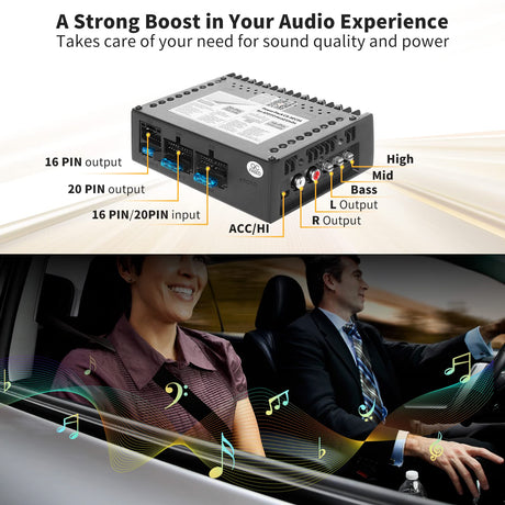 ATOTO CA-AEC01 Car Amplifier, 4 Channel, 400 Watts Max Power, 2/4 Ohm Stable, Class A/B, Only Compatible with Selected ATOTO Car Stereos