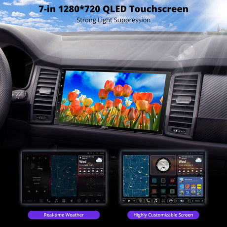 【High-end】X10G2B7E-R3 7-inch Double DIN Car Stereo with Front & Rear Cameras | QLED Touchscreen | | CarPlay & Android Auto | 4G LTE & WiFi | GPS | 8GB + 128GB TF Card | Dual Bluetooth | DSP Audio Technology | SCVC -X10