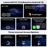 ATOTOZONE X10DG209E 9" QLED Dab Radio 2 DIN Android, 8+128 G, Carplay inalámbrico y Android Auto, 4G LTE, Asistente de Voz AI, Seguimiento GPS, Micrófono Dual & BT, LRV, 36B-EQ,Entrada HDMI