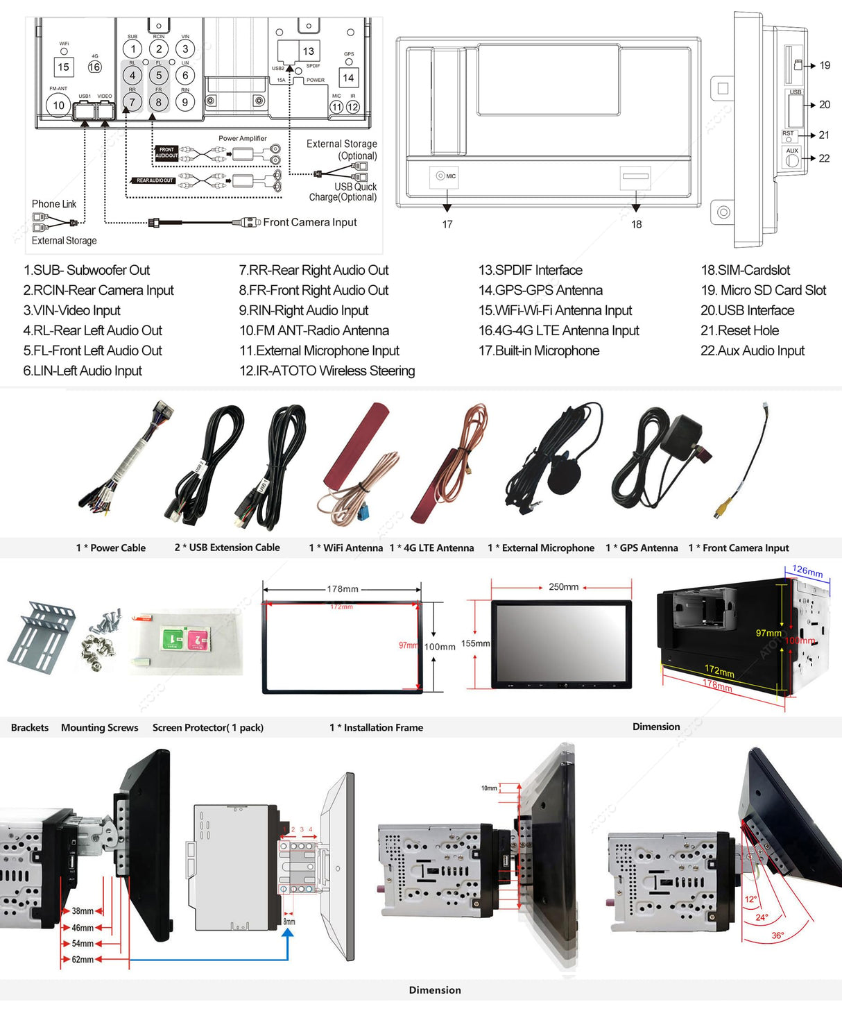 S8 Ultra Plus S8G2109UP-N 10.1" Double DIN Car Stereo